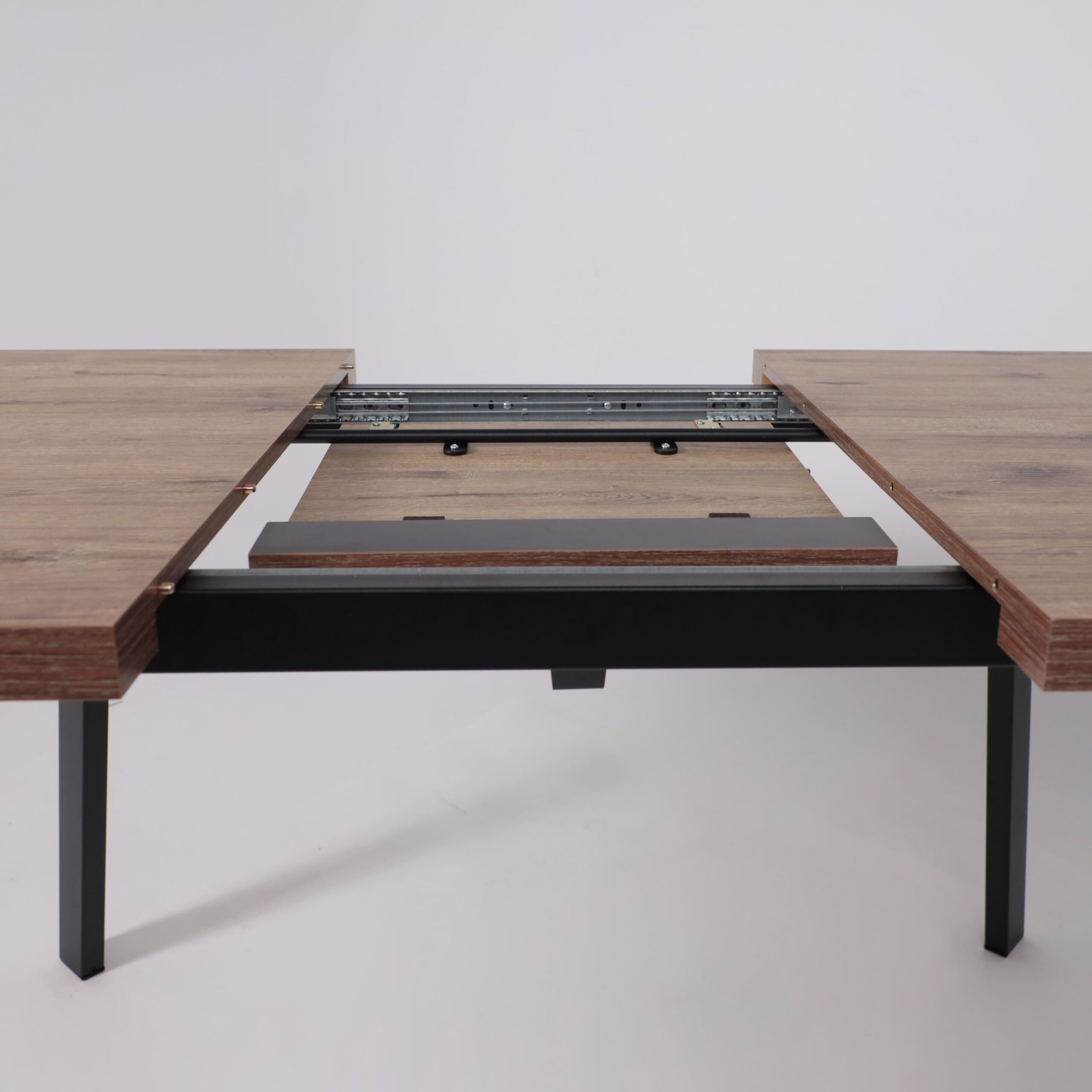 Стол BORG-120, раздвижной 120(160)х80, Дуб Веллингтон/Чёрный