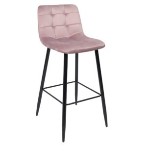 Стул STELLA, барный, пыльная роза велюр HLR25/черный