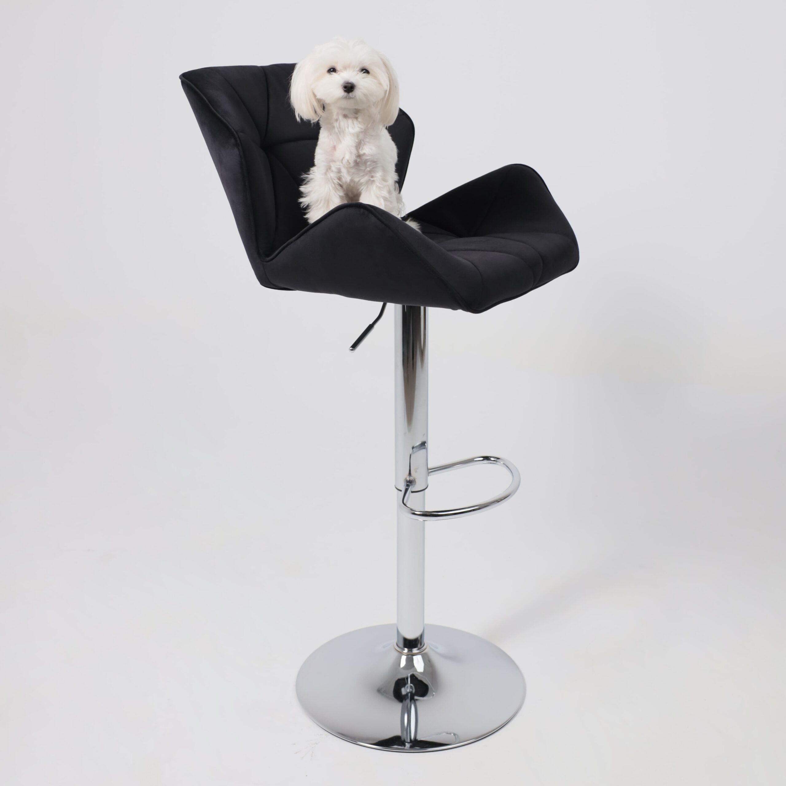 Кресло барное BERLIN GB, Seven 35 черный велюр/хром