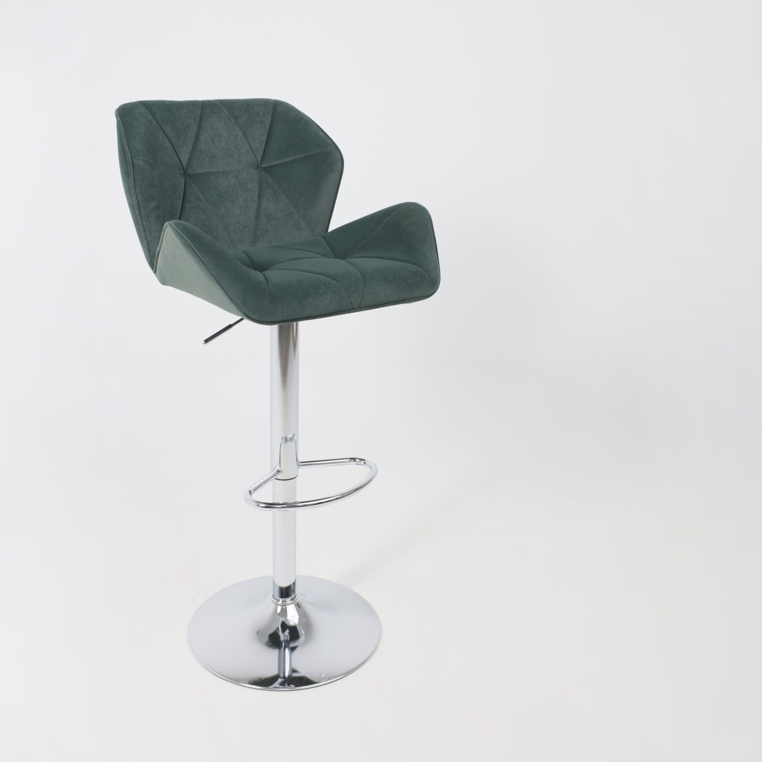 Кресло барное BERLIN GB, Kiton 708 темно-зеленый велюр/хром