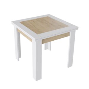 Стол раздвижной ХЬЮСТОН Тип 3, 790(1480)*790, крафт золотой/белый