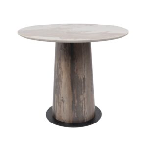 Стол AV 2317, МДФ+керамика, нераздвижной 900 белый, глянцевый PANDORA/черный+HPL Ипанема