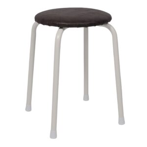 Табурет круглый "Пенек крепкий 220", с ЛДСП, коричневый/белый