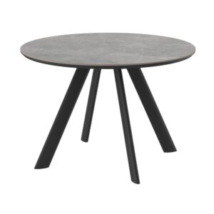 Стол RONDY-116, круглый нераздвижной 116, DOLMEN GREY PREMIUM CER/Черный
