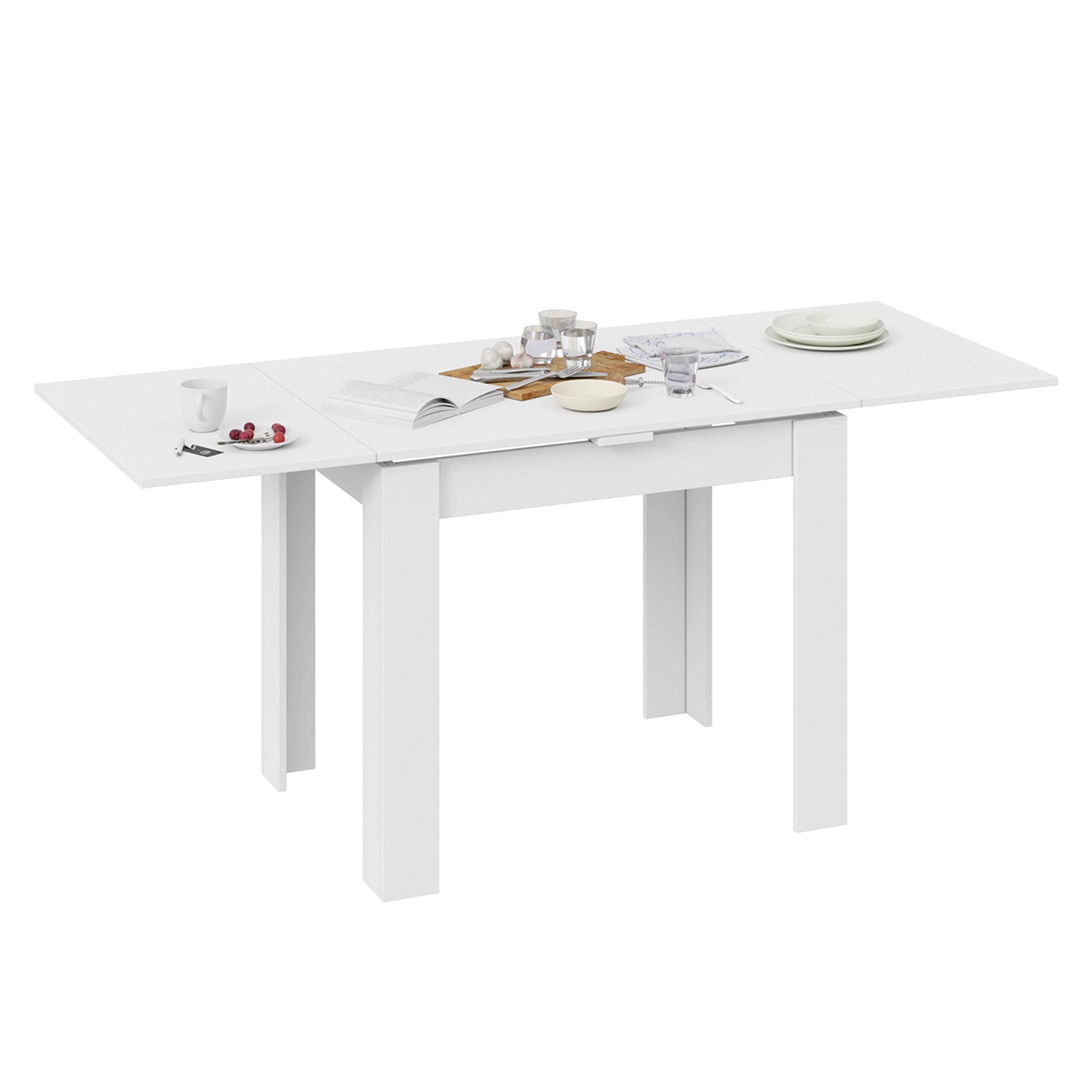 Стол раздвижной ПРОМО Тип 3, 900(1698)*670, белый/белый