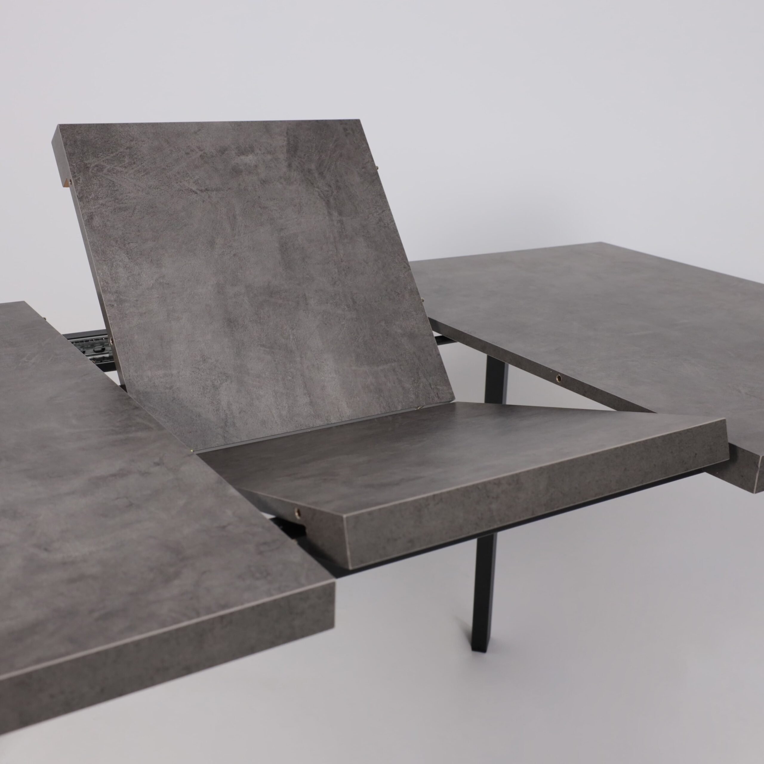 Стол BORG-120, раздвижной 120(160)х80, Дымчатая керамика/Чёрный