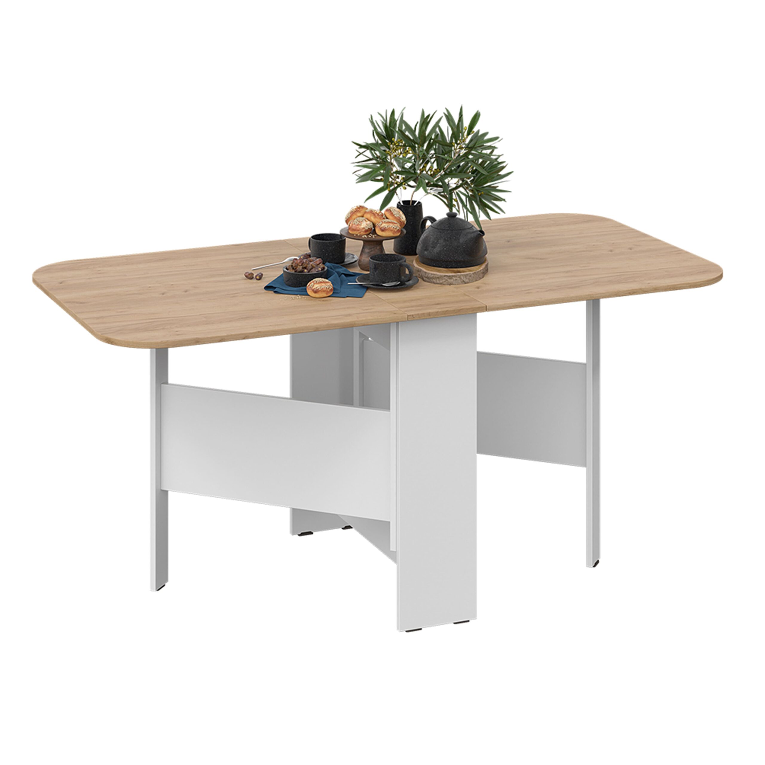 Стол-книжка Т1, 232(1600)*800, подстолье белый/столешница дуб крафт золотой