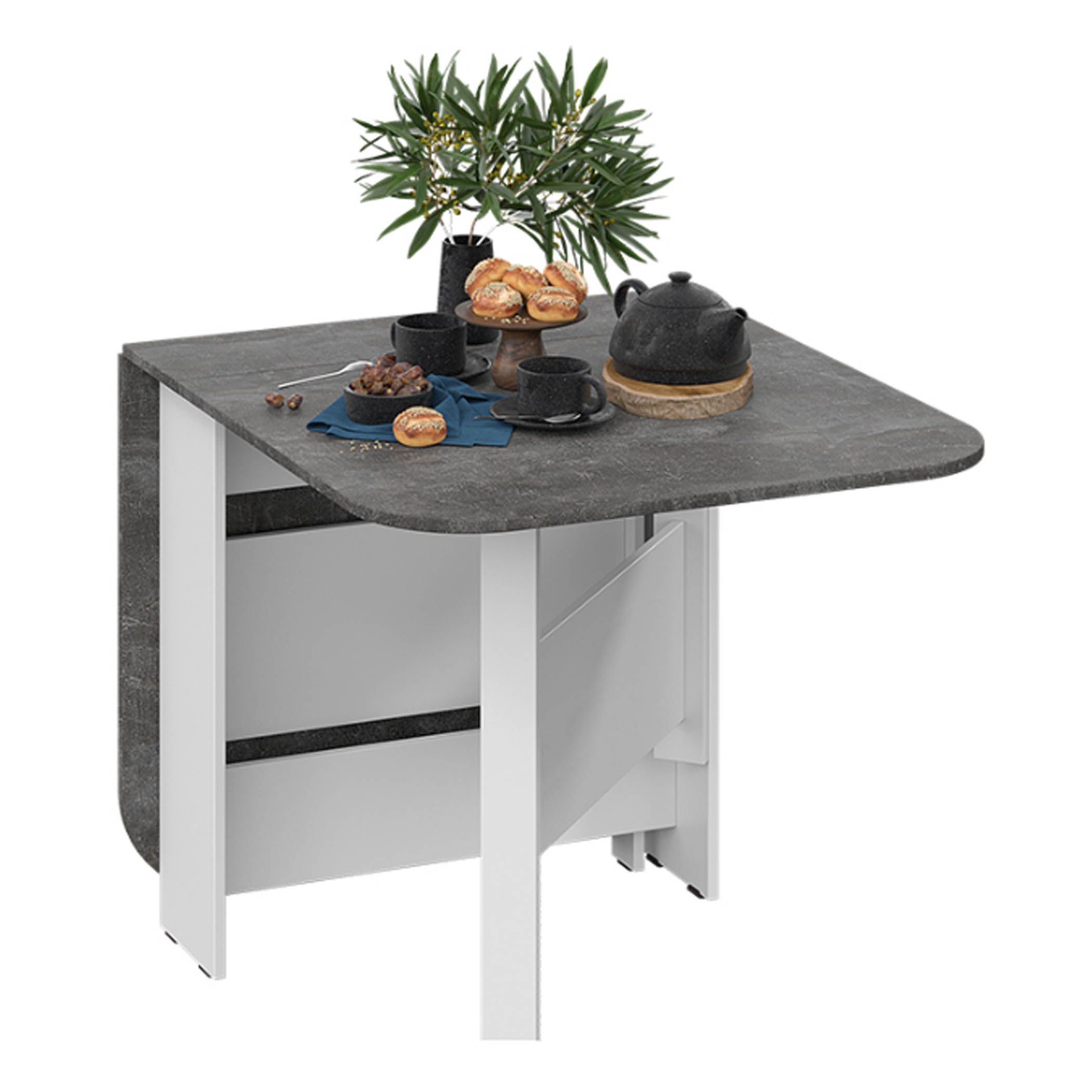 Стол-книжка Т1, 232(1600)*800, подстолье белый/столешница ателье темный