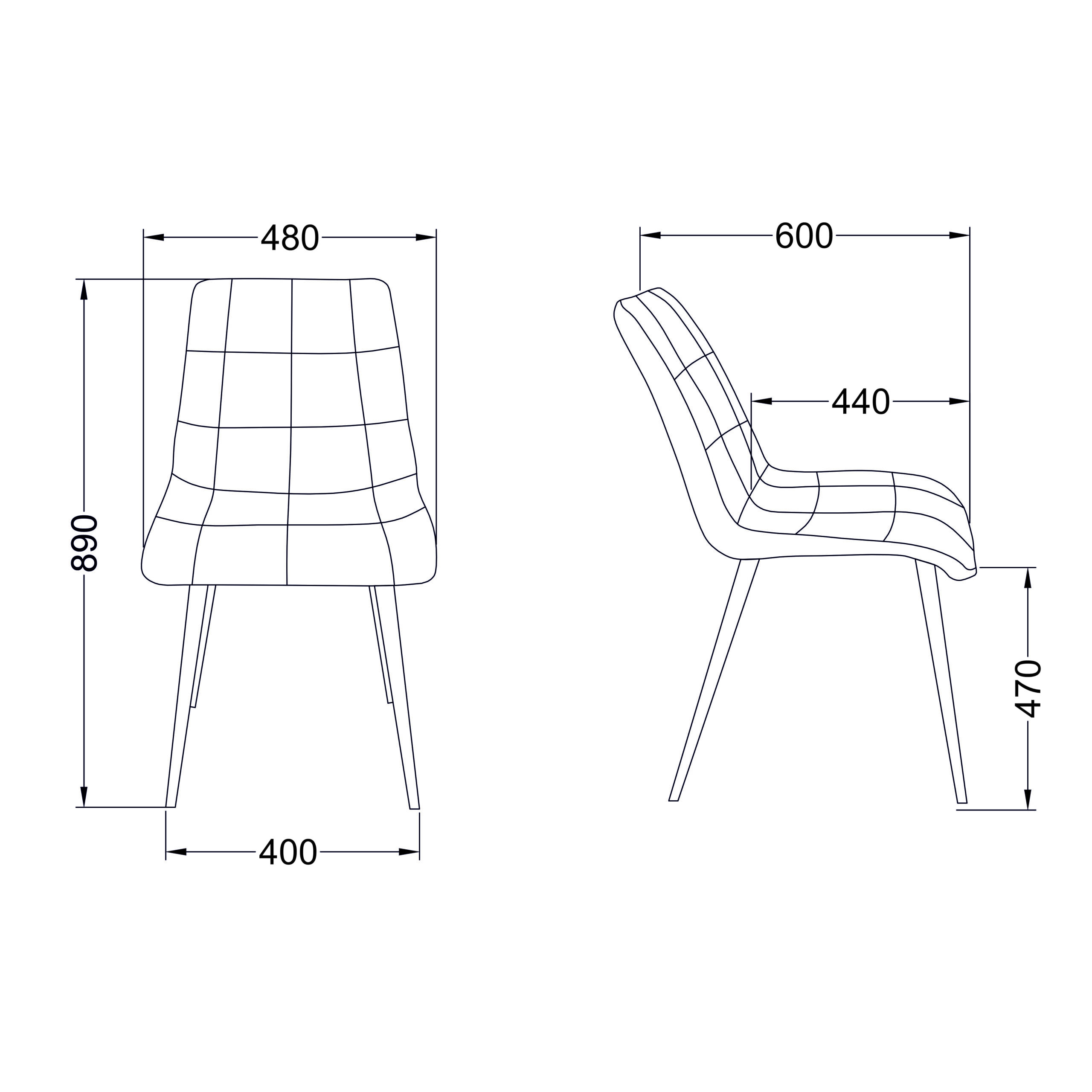Стул FRED, темно-серая ткань1701-30/черный