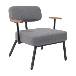 Кресло BOOKER, серая рогожка BJORN 13/черный