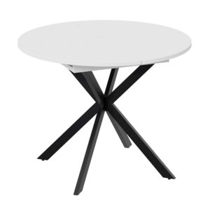 Стол раздвижной МЭДИСОН Тип 1, 1000(1315)х1000х750, черные опоры/белый