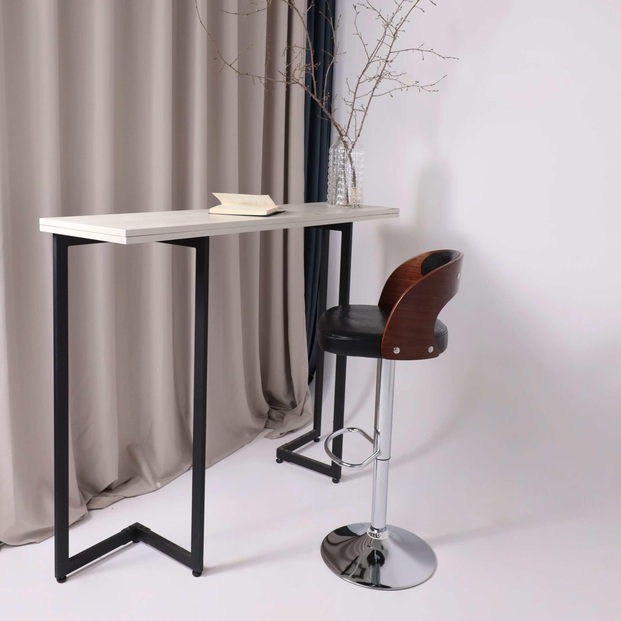 Стул барный BRUNO, экокожа, черный/хром