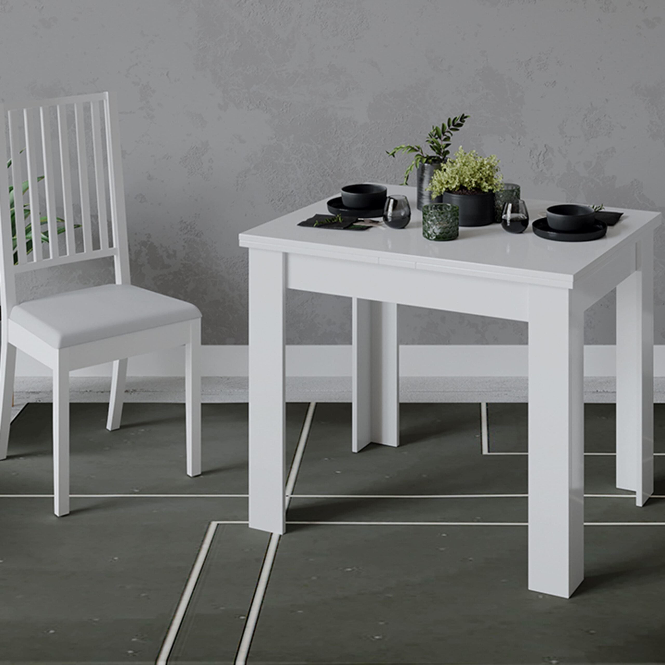 Стол раздвижной ПРОМО Тип 3, 900(1698)*670, белый/белый