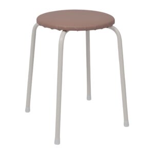 Табурет круглый "Пенек крепкий 220", с ЛДСП, пыльная роза/белый