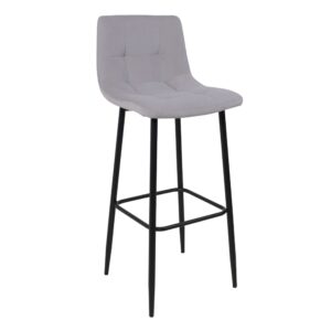 Кресло барное РОЙ В, Kiton 722 Smoke серый велюр/черный