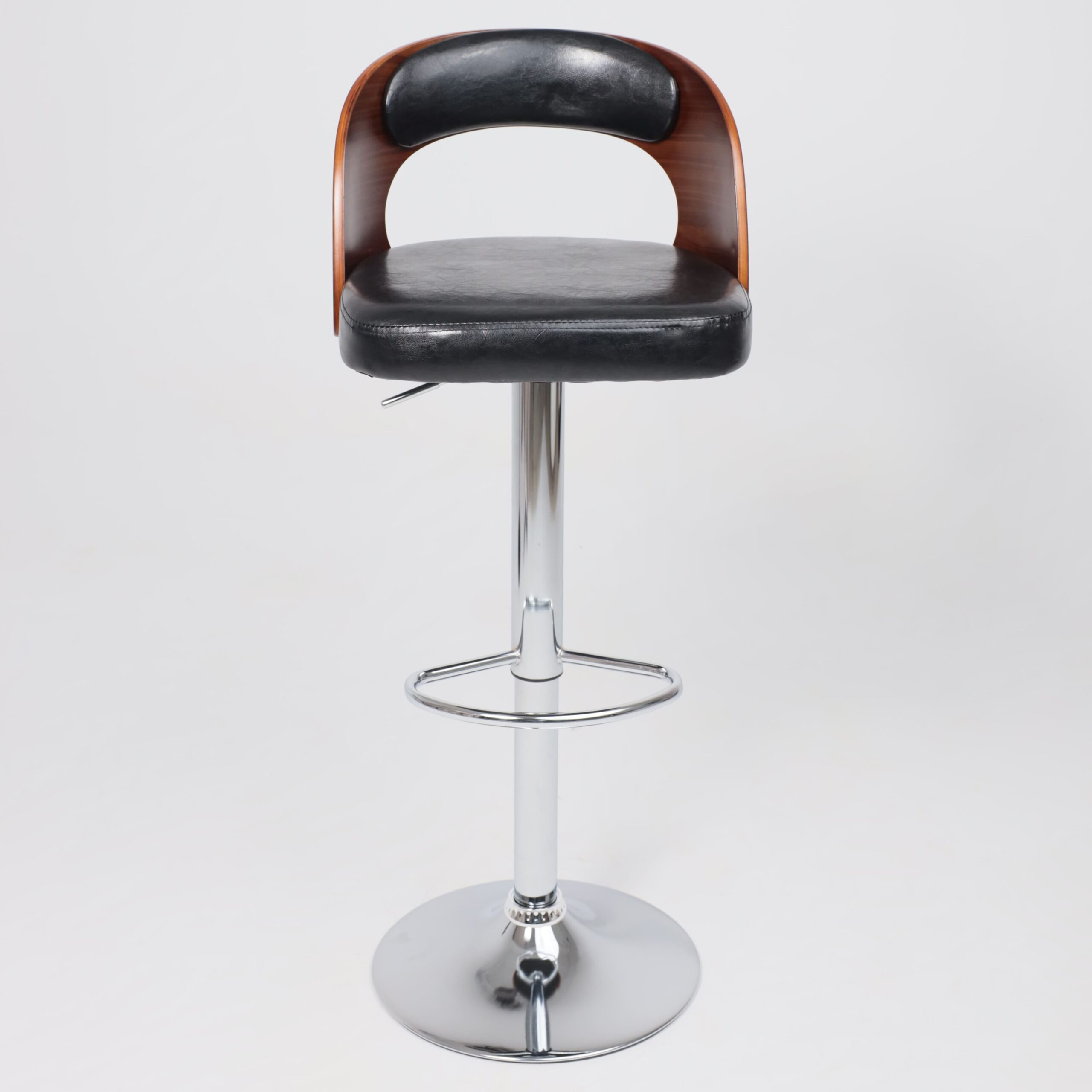 Стул барный BRUNO, экокожа, черный/хром