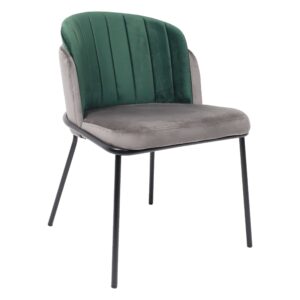 Стул AV 418, графитовый бархат H-18 + изумрудный H-30/черный
