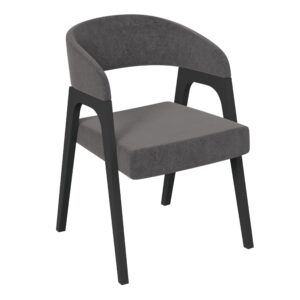 Кресло ТЕХАС, серо-коричневый №209 Велюр Jercy stone/черное дерево