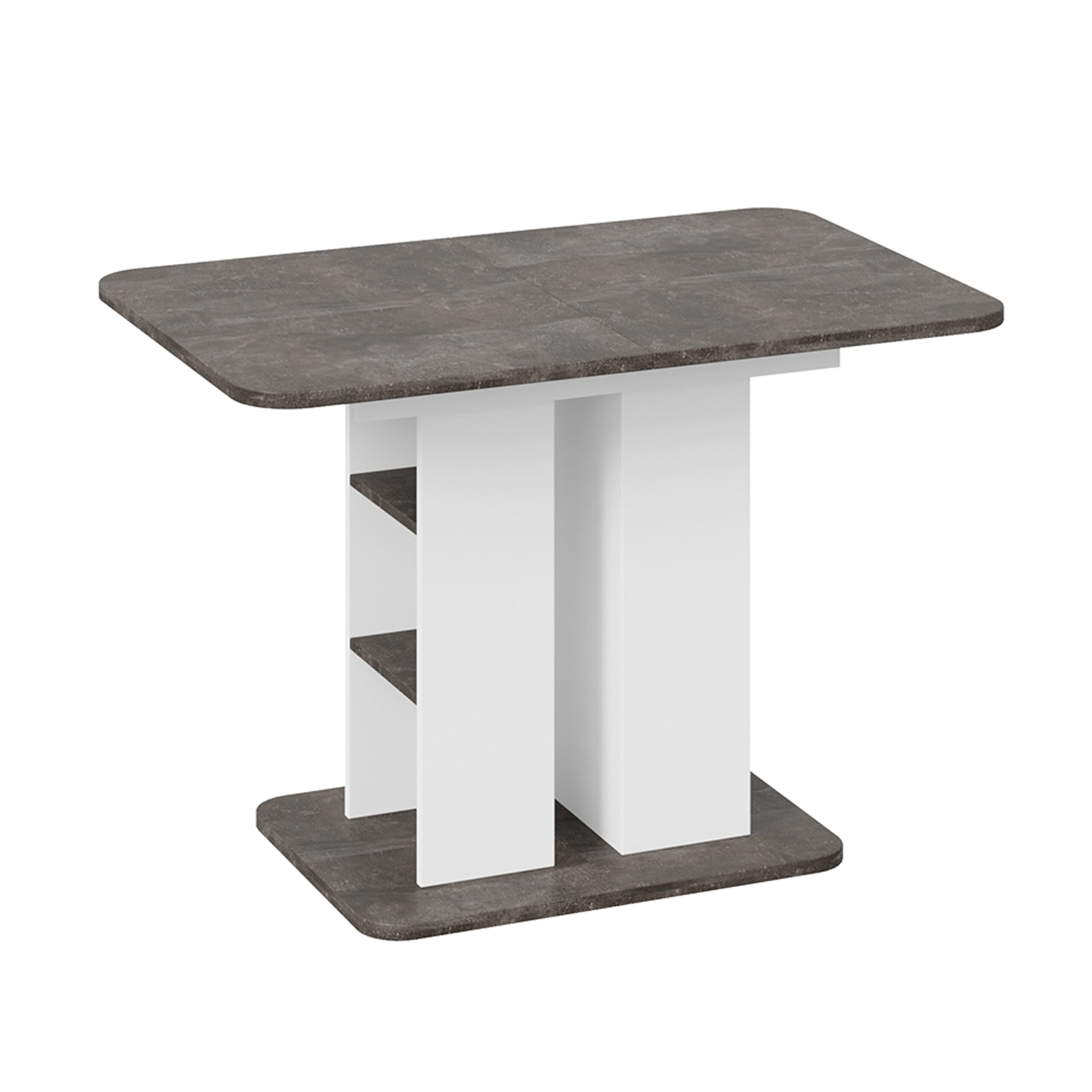 Стол обеденный МЮНХЕН Тип 2, 1100(1490)*700, ателье темный/белый ясень