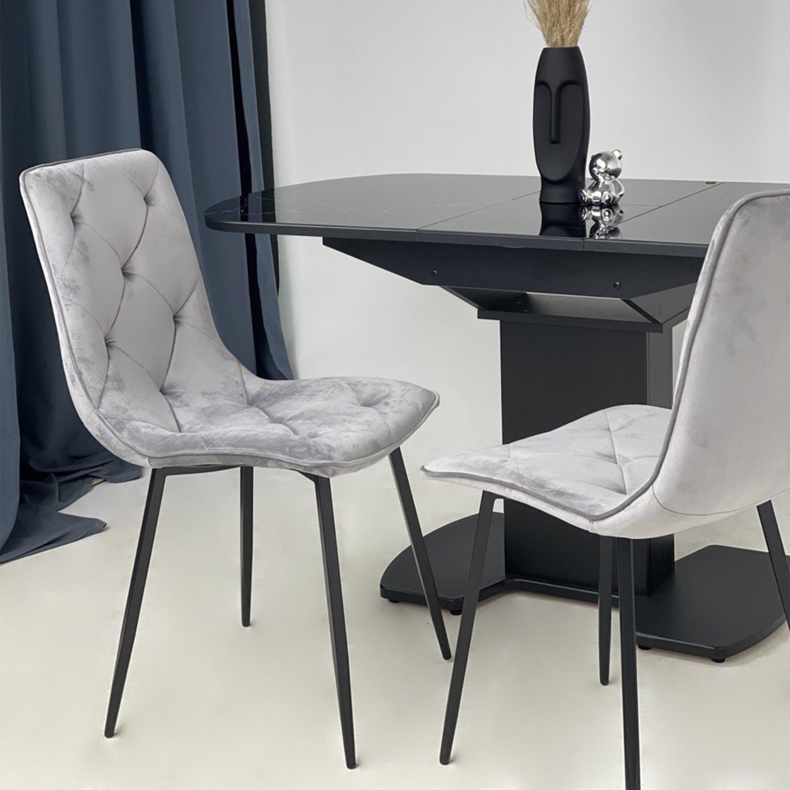 Стул MIRA, светло-серый велюр HLR20/черный