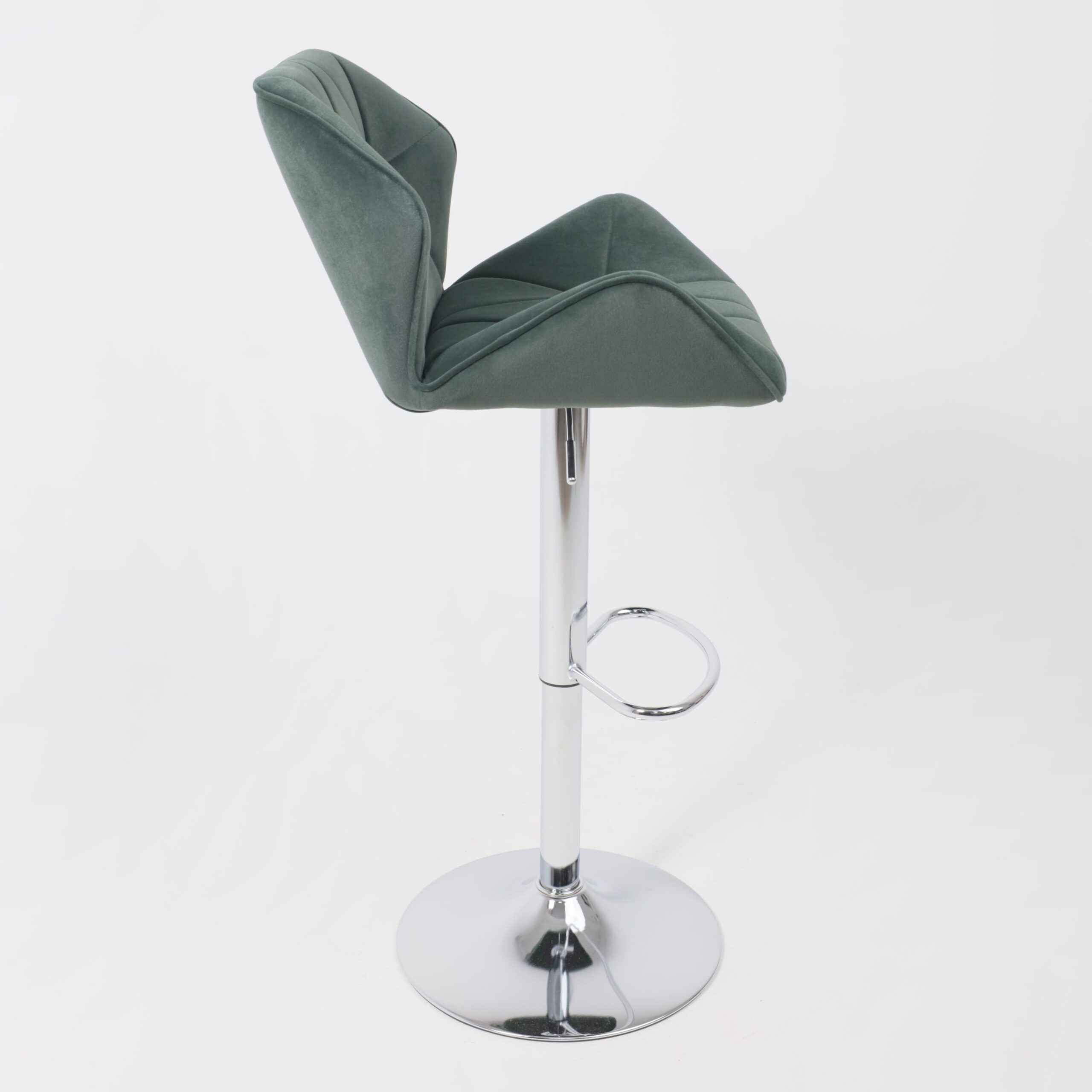 Кресло барное BERLIN GB, Kiton 708 темно-зеленый велюр/хром