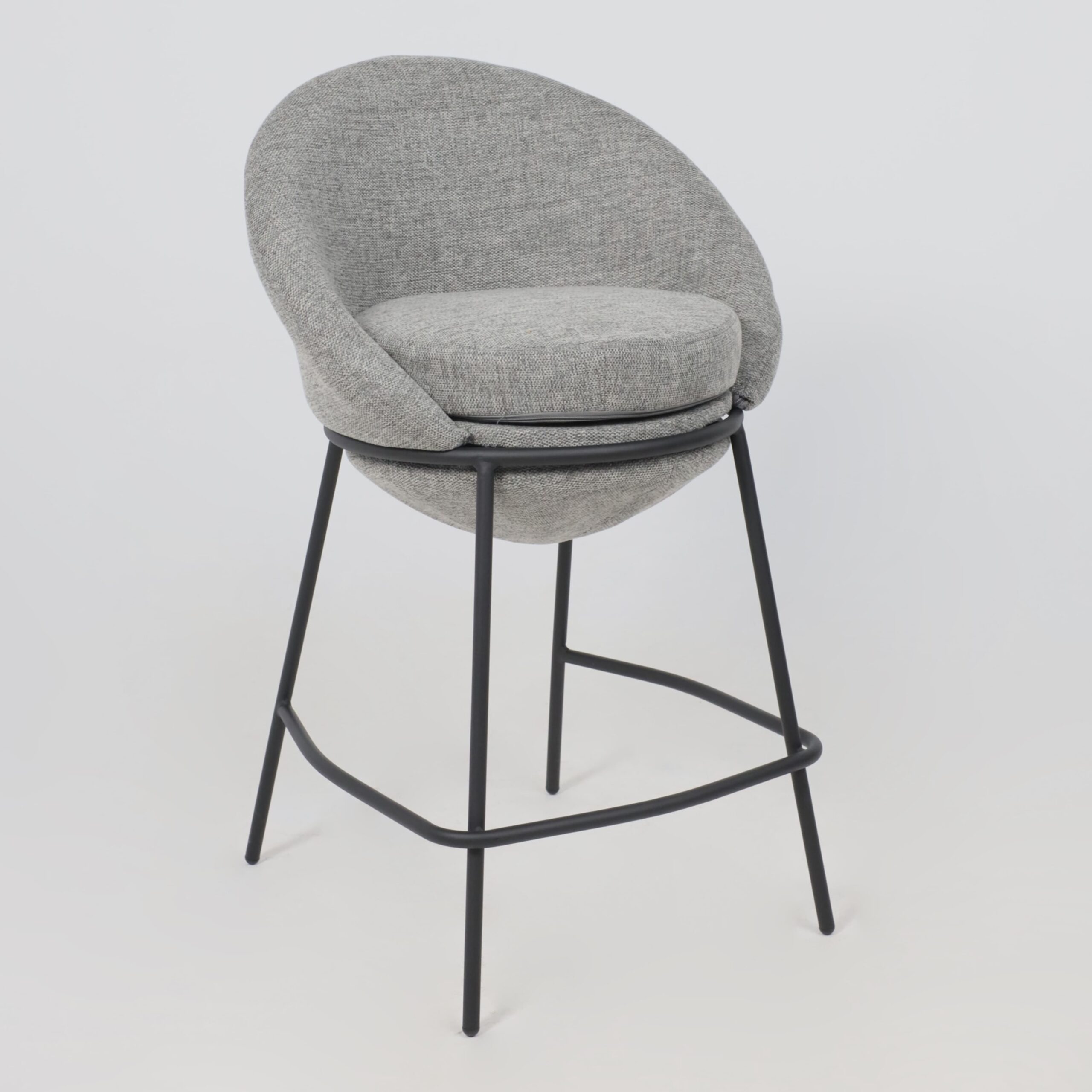 Стул BRAUN, полубарный, серая рогожка BREGO-15/черный